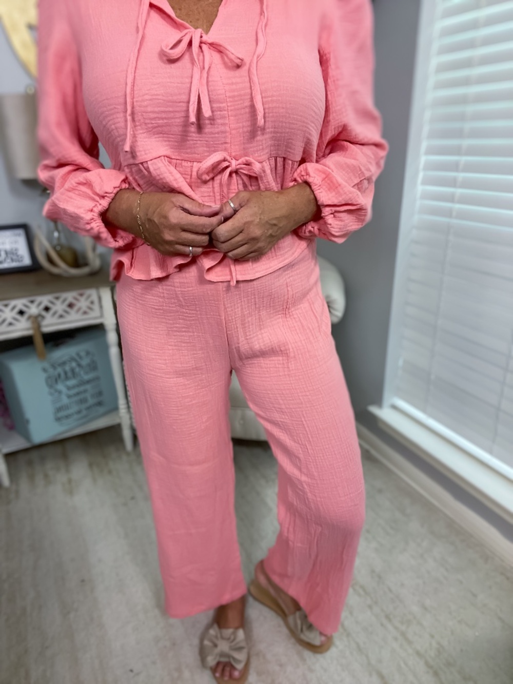 Coral Shirt Pants 2 Piece Sets NWOT - Size Med